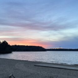 Sunset on a beach as the header image