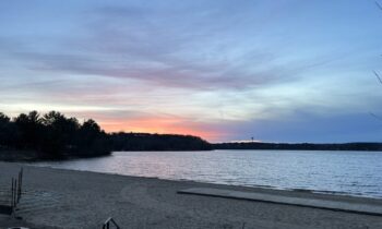 Sunset on a beach as the header image