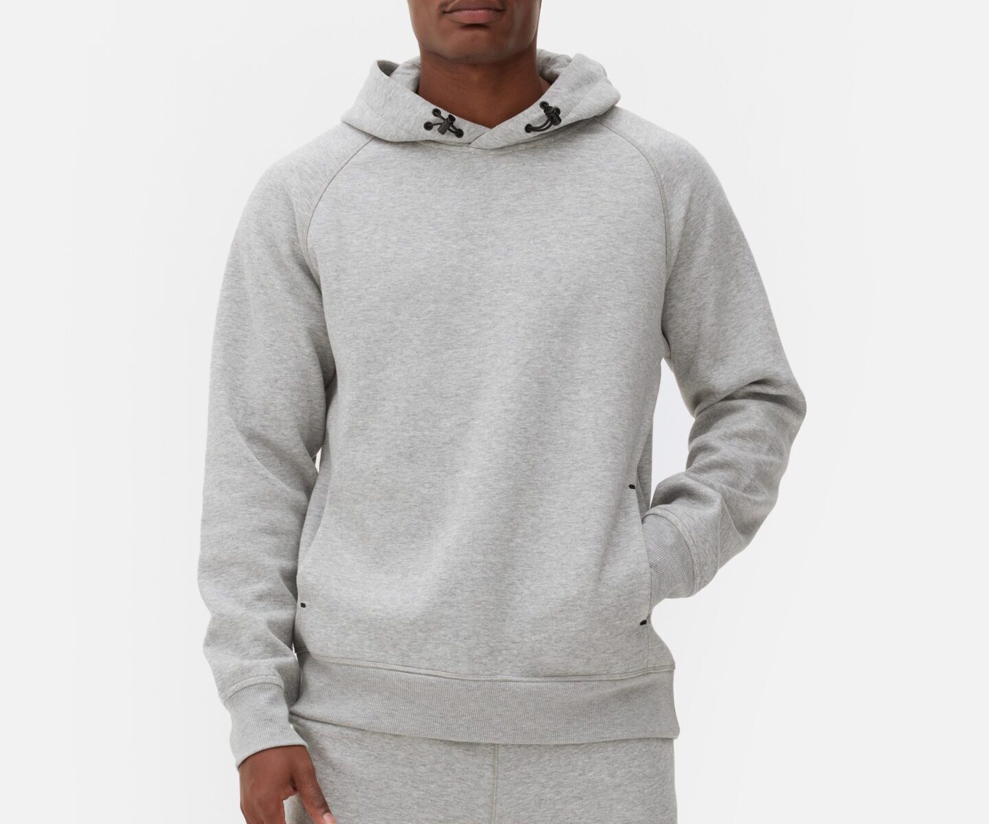 Grey hooded sweatshirt place holder.